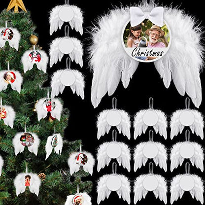 Christmas Angel Wings Ornaments & Sublimation Blanks Set - Holiday Decor