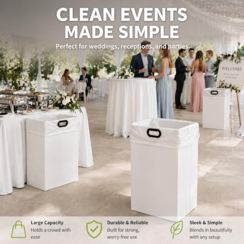Large 30-Gallon Collapsible Trash Can for Parties & Events - Recyclable Cardboard