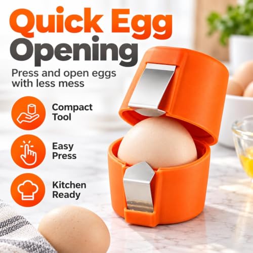 Yellow Egg Peeler Portable Kitchen Tool for Hard Boiled Eggs Crack & Peel Design