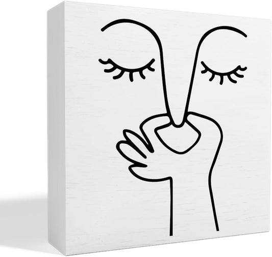 Skiennix Bathroom Decor - Humorous Wooden Box Sign for Guest Restrooms | 5 x 5 Inches