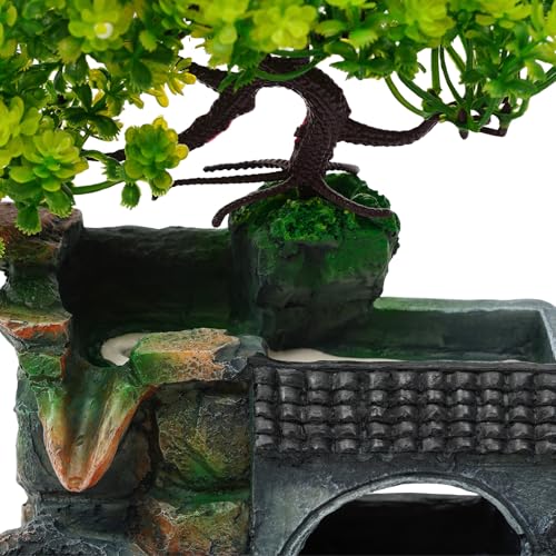 Indoor Waterfall Fountain with LED Lights - Relaxing Tabletop Decor, 11.81in