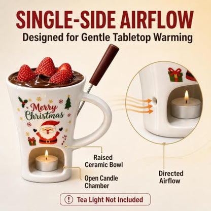 Mini Ceramic Chocolate Melting Mug Set - 2PCS with Vent and Handle - C-2PCS