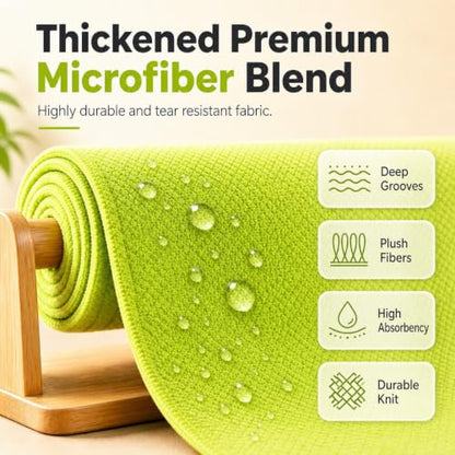 Reusable Microfiber Cleaning Cloths Roll - 20 Green Tear-Off Towels