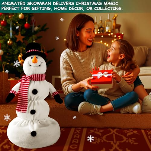 Animated Snowman Christmas Decor - Singing & Dancing Holiday Tabletop Figurine