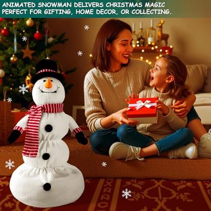 Animated Snowman Christmas Decor - Singing & Dancing Holiday Tabletop Figurine