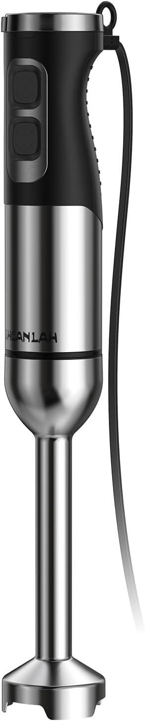 Skiennix 1000W Immersion Blender - 25-Speed Handheld Mixer with Heavy-Duty Copper Motor | Silver