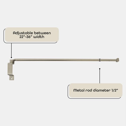 Innovative Brent Swing Arm Window Curtain Rod, Nickel - 1/2" Rod Diameter Fits Windows Size 20" - 36" - Stainless Steel Heavy Duty Drapery Rods for Bedroom, Living Room, Kitchen & Bathroom
