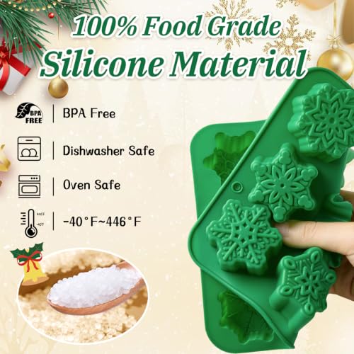 Snowflake Silicone Mold - Christmas Chocolate & Craft Baking 2Pcs