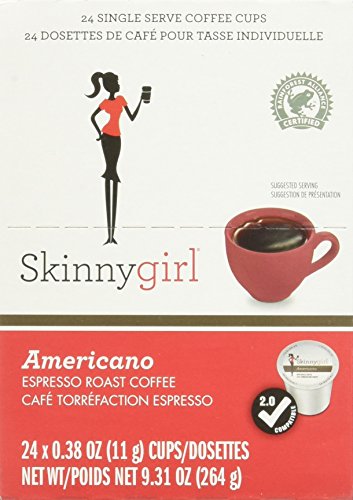 Skinnygirl Coffee Pods, Americano, Espresso Roast Coffee in Single Serve Pods for Keurig K Cups Brewers, 24 Count