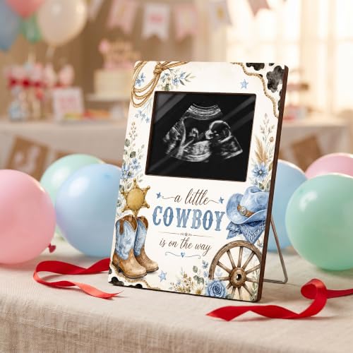 Cowboy Ultrasound Sonogram Picture Frame - Western Pregnancy Keepsake - Variation of THIS listing