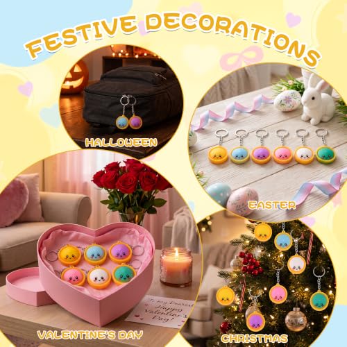 Mini Dumpling Keychains Set - 60 Colorful Food-Themed Bag Charms