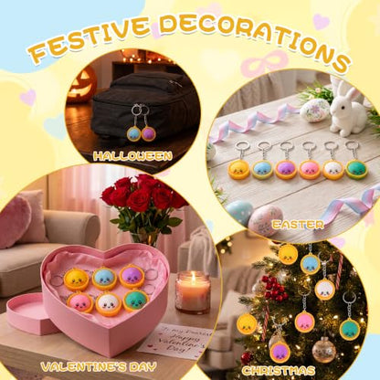 Mini Dumpling Keychains Set - 60 Colorful Food-Themed Bag Charms