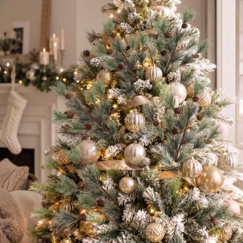 Artificial Pine Branches with Cones - Smokey Gray Green Christmas Picks - 9 Pack