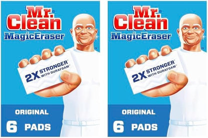Mr. Clean Magic Eraser Cleaning Pads - Durafoam Technology, White, 12 Count (2 Packs)