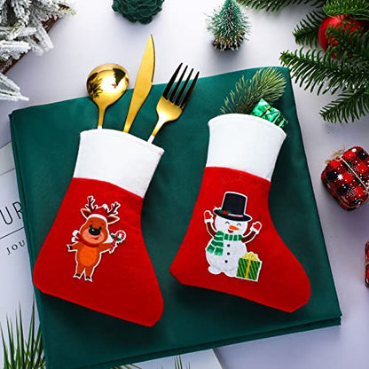 Mini Christmas Stockings Set of 48 - 5 Inch Holiday Tree Decorations