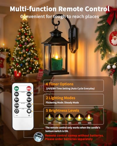 Green Rechargeable Flameless Tea Light Candles with Remote & Timer - 6 Pack
