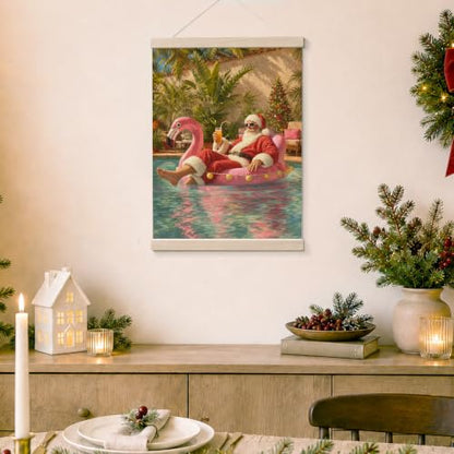 IIIBEBEYSALO Tropical Christmas Santa Wall Art Poster 12x16 Inch - Christmas-6