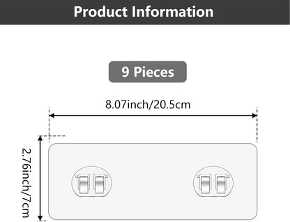 Skiennix Shower Caddy Adhesive Hooks - Strong Replacement for Shelf Rack Baskets | 9 Pack