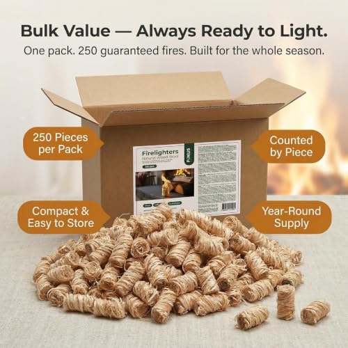 Tumbleweed Fire Starters 250 Pack - Natural Wood Wool & Odorless