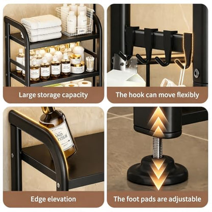 Over The Toilet Storage Rack Black Bathroom Organizer Space Saver