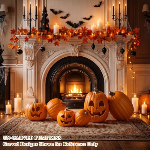 12.8 Inch Faux Carvable Pumpkins - Set of 2 Fall Decor