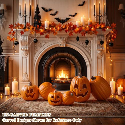 12.8 Inch Faux Carvable Pumpkins - Set of 2 Fall Decor