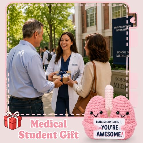 Respiratory Therapist Gift - Handmade Crochet Pink Lung Plush for Medical Professionals