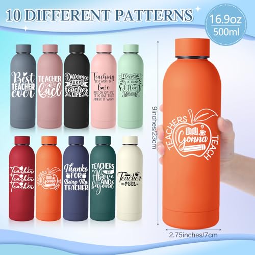 Muted Christmas Teacher Appreciation Water Bottles - 10 Pcs 17 oz (Variation: Muted / Mordern)