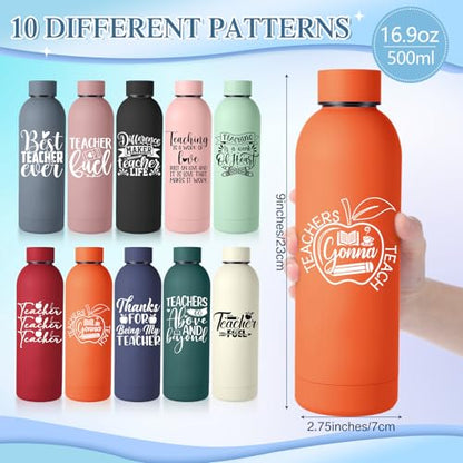 Muted Christmas Teacher Appreciation Water Bottles - 10 Pcs 17 oz (Variation: Muted / Mordern)