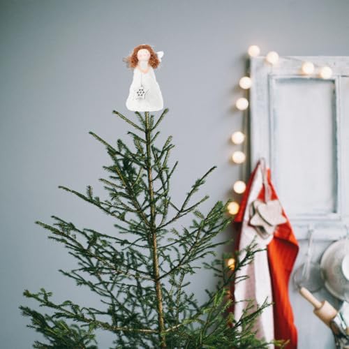 Christmas Angel Tree Topper Small Angel Xmas Tree Decoration White Lightweight for Indoor Holiday Festival Home Office
