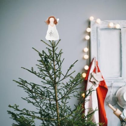 Christmas Angel Tree Topper Small Angel Xmas Tree Decoration White Lightweight for Indoor Holiday Festival Home Office