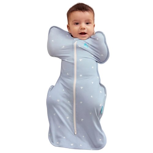 Love to Dream Swaddle Up Viscose from Bamboo, Arms Up Position, Soft and Sustainable Bamboo Fabric, Versatile Wearable Blanket,1.0 TOG (20-24°C) Ideal for Moderate Temps,Newborn 5-8.5 lbs, Boats Mist