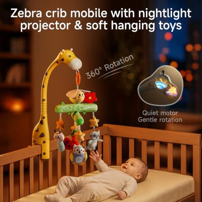Baby Crib Mobile with Music Lights & Remote Control - Soothing Nursery Toy