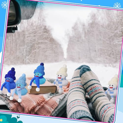 Jerify 48 Pack Winter Rubber Ducks with Fur Santa Hats & Scarves - Christmas Party Favors