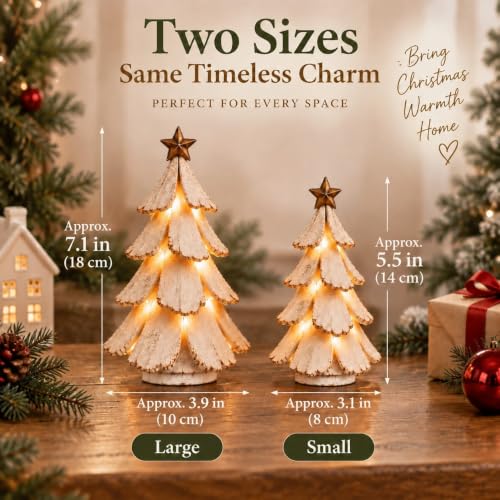Vintage Lighted Christmas Tree Figurine - Mini Tabletop Holiday Centerpiece - All Variants