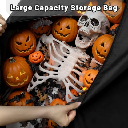 Large Black Halloween Storage Bag Fits 12ft Skeleton & Christmas Tree