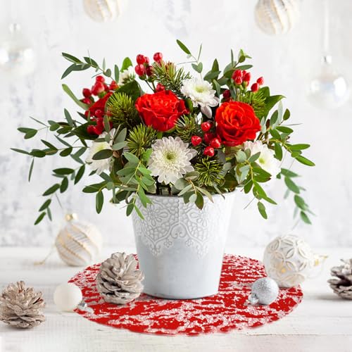 Red Disposable Placemats 13 Inch Glitter Metallic Mesh Round Table Mats for Dining & Events