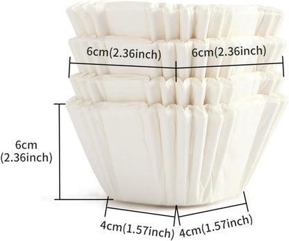 Skiennix White Cupcake Liners - 100 Count Square Baking Cups, Food Grade & Grease Resistant