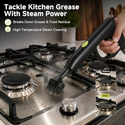 Heavy-Duty Steam Cleaner for Home Black 1500W High Pressure with 22 Accessories