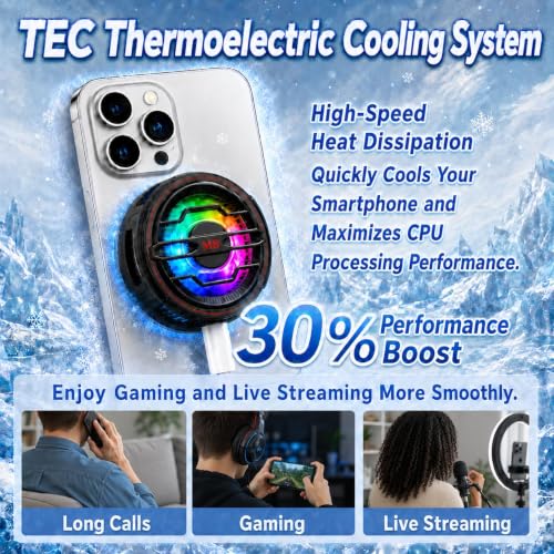 Portable Magnetic Phone Cooler Fan with High Power Adapter for Smartphones