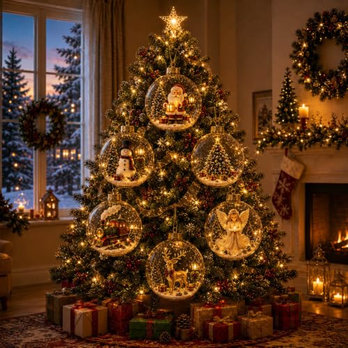 Light-Up Christmas Scene Ornament - Train Holiday Keepsake & Gift