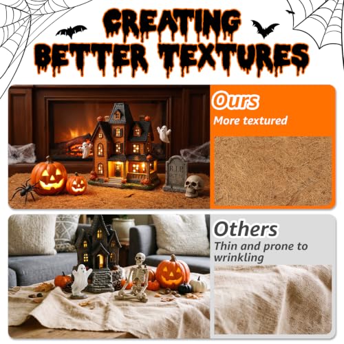 2 Pack Coconut Coir Mats for Halloween Village Decor - Natural Rustic Pathways