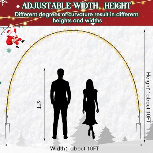 Christmas Driveway Arch Lights & Candy Cane Stakes 16pcs Warm White