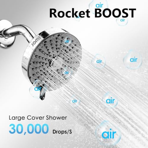 High Pressure Shower Head with 3 Spray Modes, Water Saving Chrome, Universal G1/2" & Self-Cleaning Nozzles