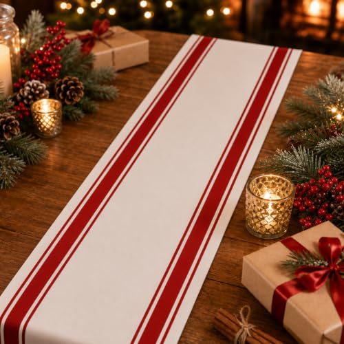 Christmas Table Runner Seasonal Party Decor Red 13x90 Inches - Potanhugie