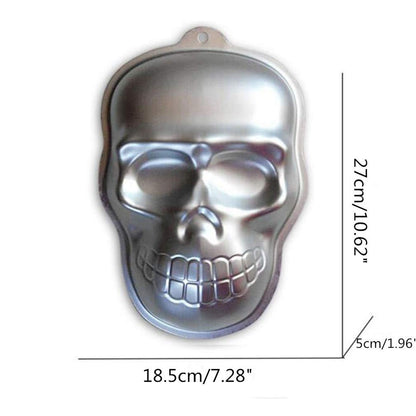 3D Skull Cake Mold Halloween Aluminum Baking Mould Nonstick DIY Baking Tools