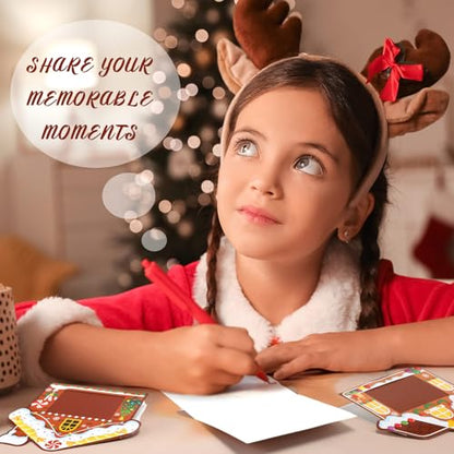 Gingerbread House Christmas Photo Cards Set - White, 200 Pieces