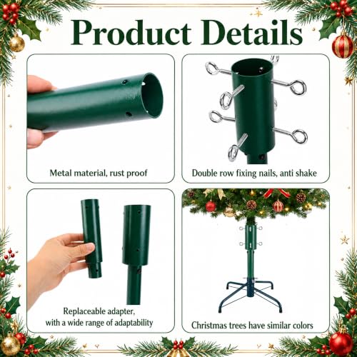 19-Inch Adjustable Christmas Tree Height Extender Kit with Tree Stand