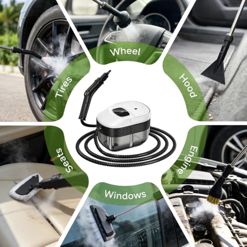 Steam Cleaner & Steam Mop Plus 1500W with Movable Base & Black White Variation