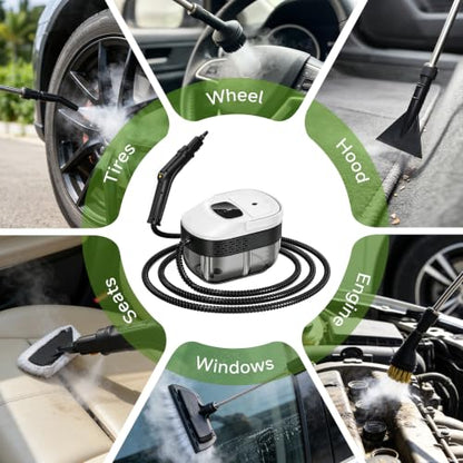 Steam Cleaner & Steam Mop Plus 1500W with Movable Base & Black White Variation